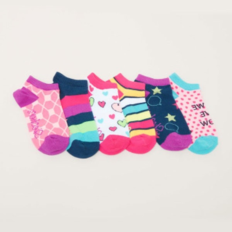 6PK GIRLS NON TERRY FASHION LOW CUT